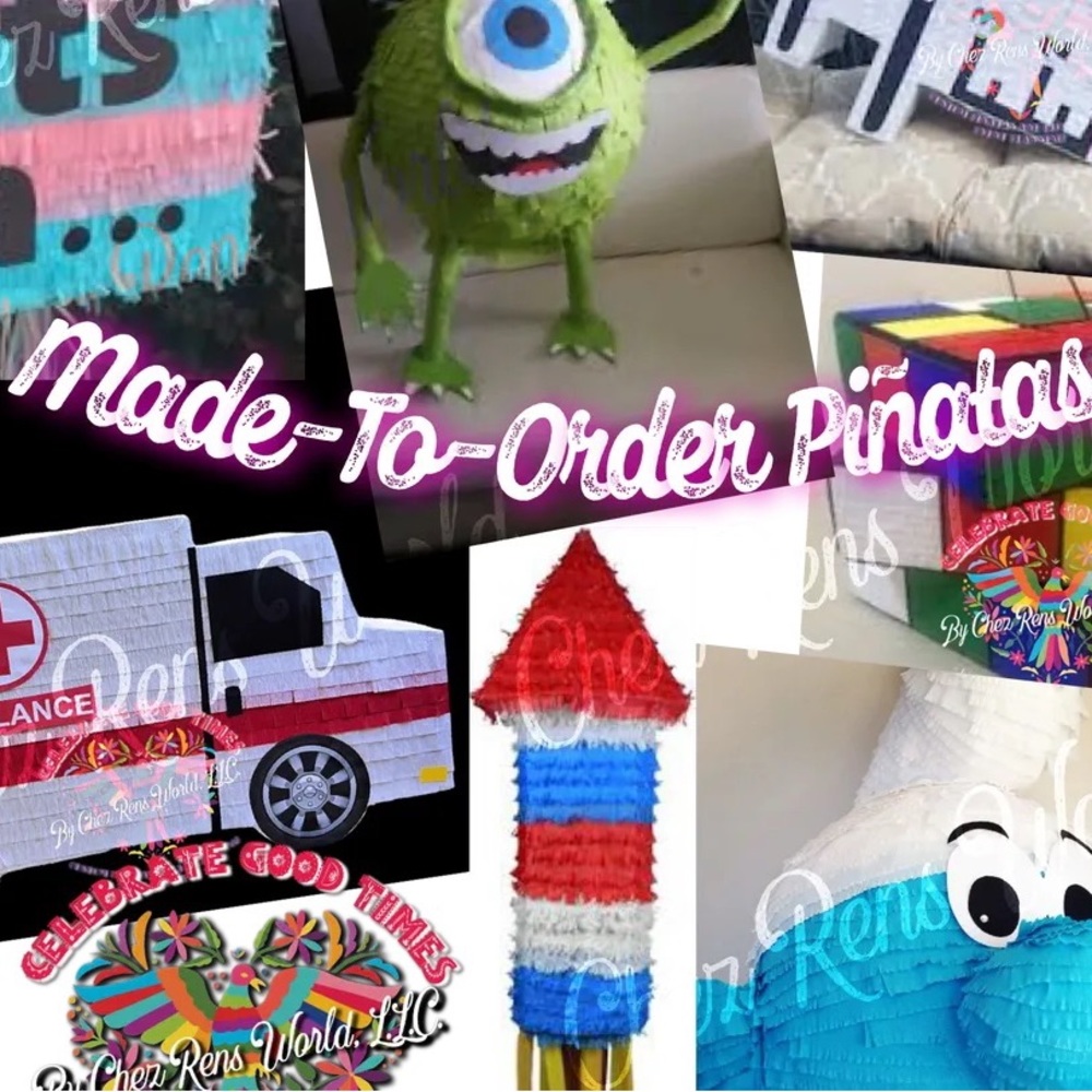 COPY - made to order piñatas,table scapes,backdrops,centerpieces,favors, invite…